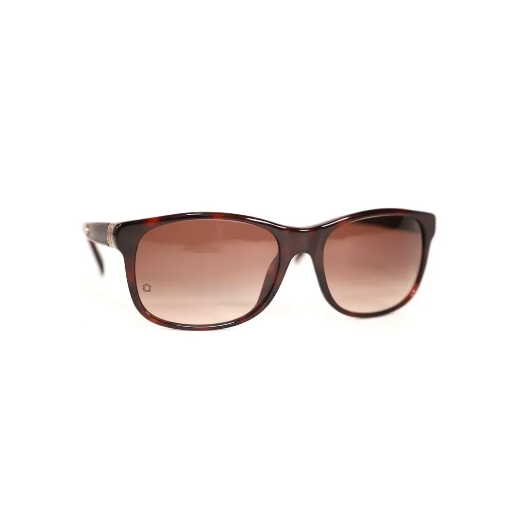 Montblanc Rectangle Men's Designer Sunglasses - Dark Brown Havana/Brown - NWT